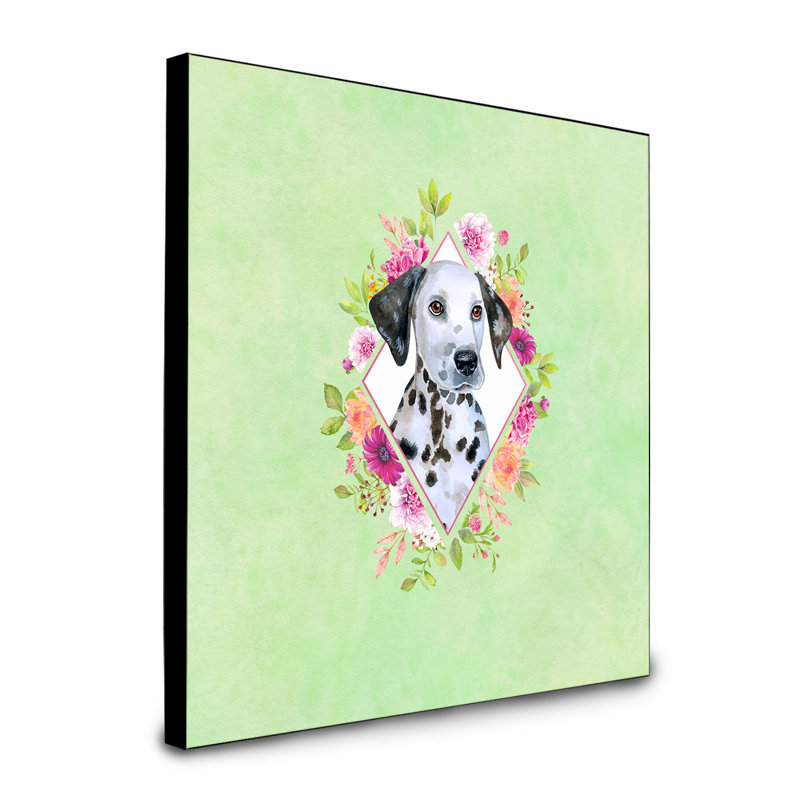 Panneau mural Dollman Flowers, Vert, Dalmatien gris