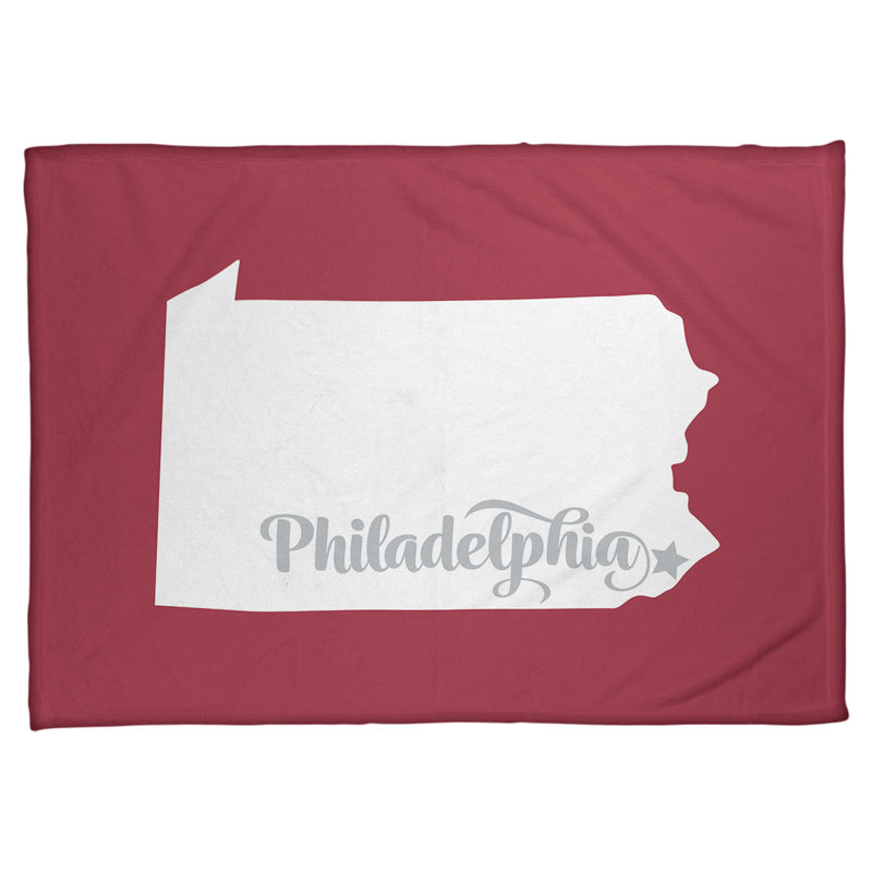 Jeté polaire philadelphia sports, l 62,5 po x L 82,5 po, Rouge / Blanc