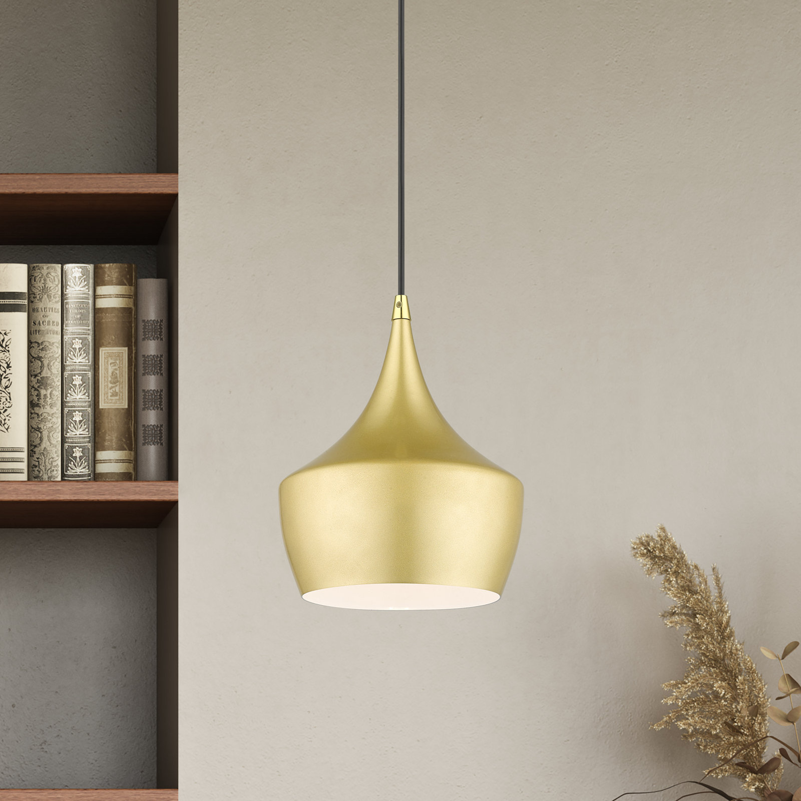 Schultz Dimmable Teardrop Single Light Pendant, Soft Gold