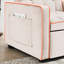 Chaise de lit trois-en-un blanc crème avec dossier réglable, convertible en différentes formes, pour une utilisation multifonctionnelle à la maison, revêtement en velours, espace de vie principal approprié