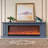 Drak Gray Solid Wood TV Cabinet Fireplace