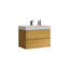 Xiong 30,00 po X P 18,10 po P 25,20 po Meuble-lavabo mural H en bois de chêne avec plateau blanc