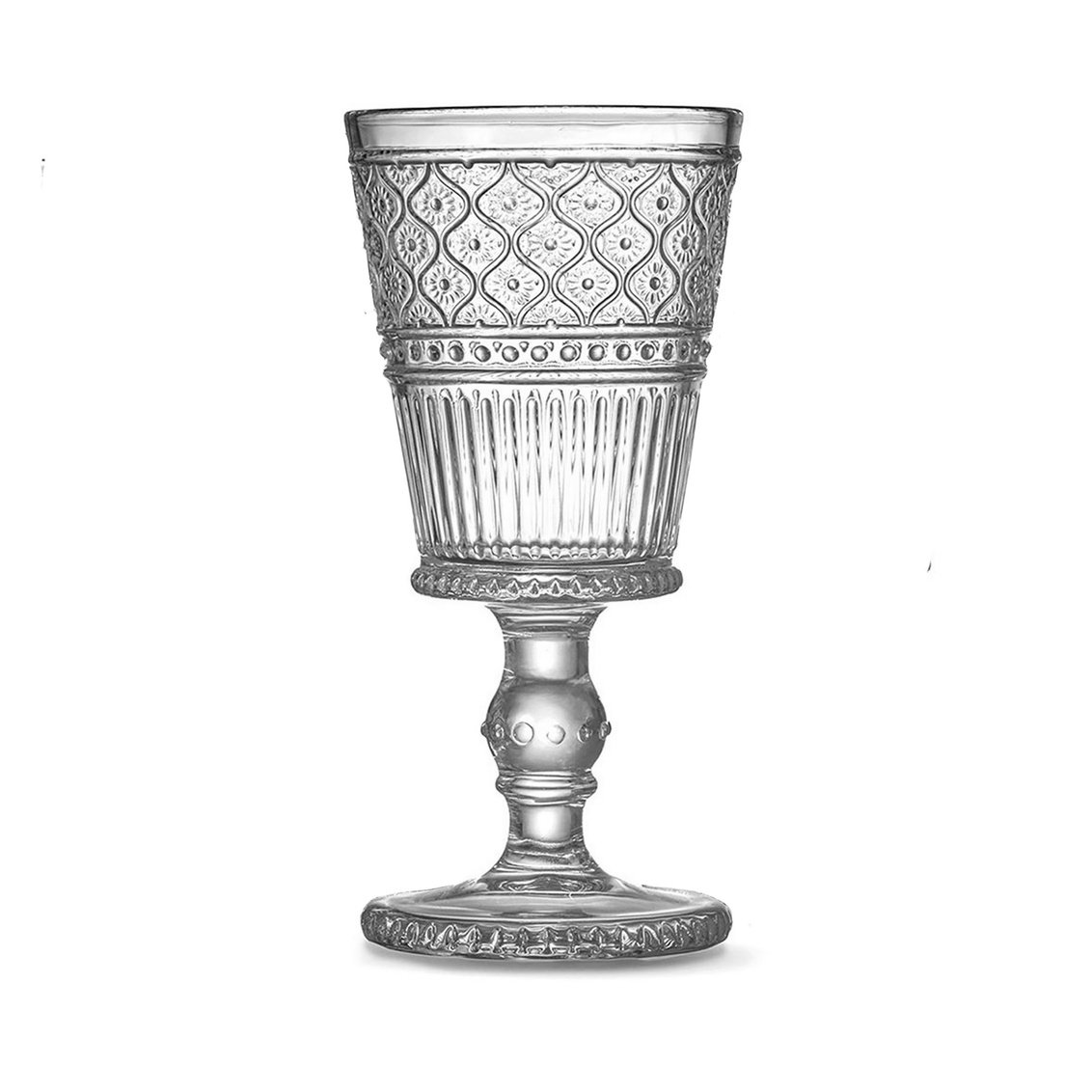 Claro Ribbed Crystal Goblet, Clear