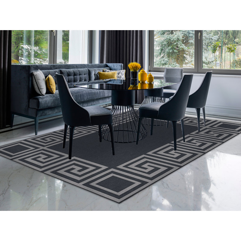 Meander Geometric Indoor Rug, Rectangle 5'x7'