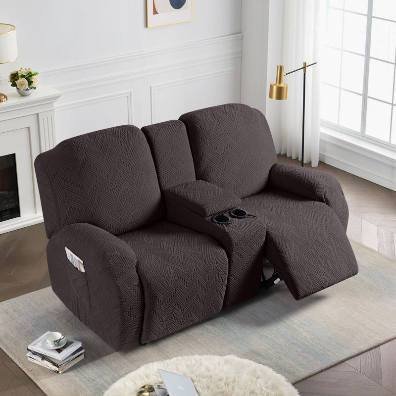 Housse pour causeuse inclinable Harriet avec console Harriet, Chocolat