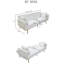 Moderne, canapé-lit à 3 places, bleu foncé, accoudoirs pliables, coussins moelleux réglables, revêtement de bureau, poche latérale à 4 angles, espace de vie principal