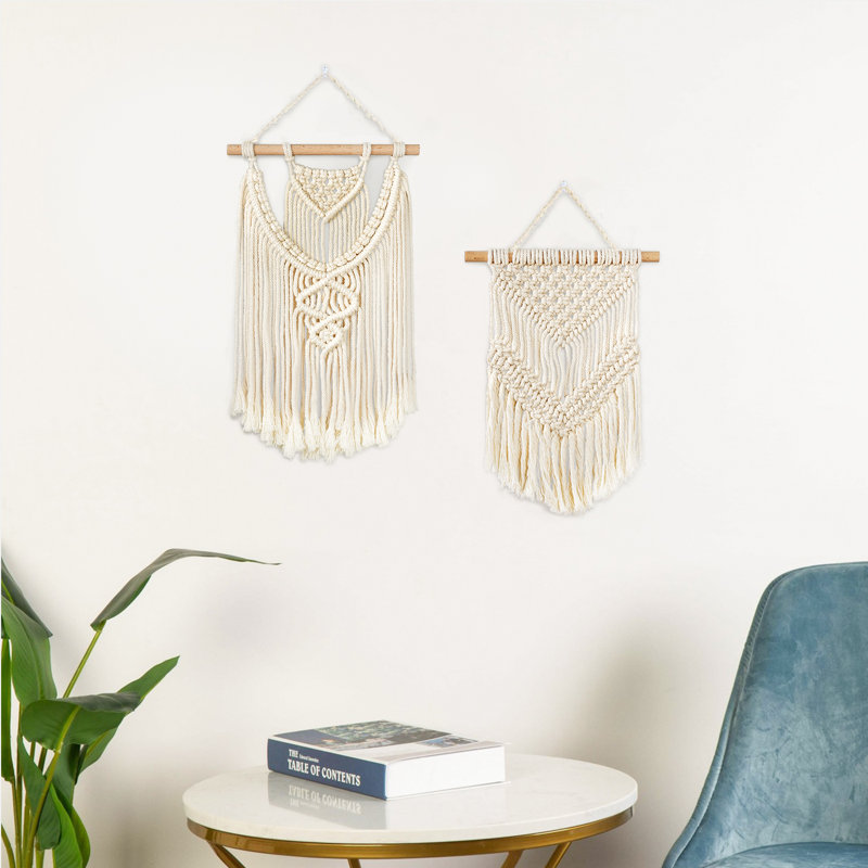 Handmade Boho Abstract Wall Decor on Fabric