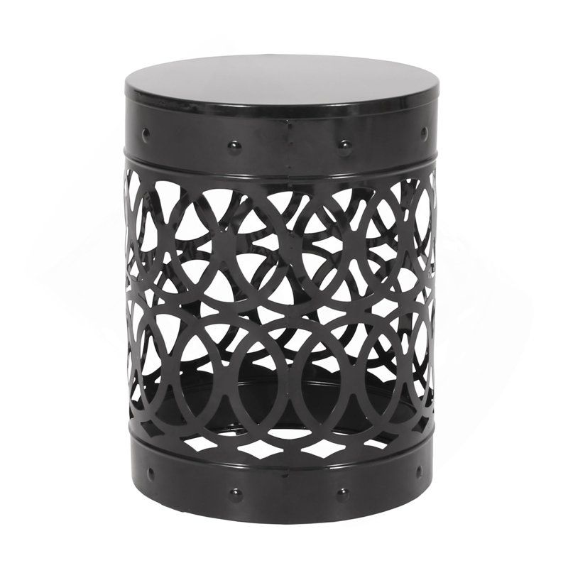 Outdoor Metal End Table -Large, Black
