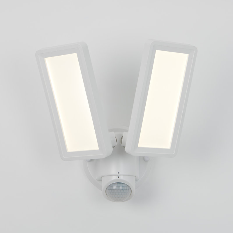 Sentinel White Plastic LED Outdoor Security Light with Motion Sensor