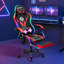HOFFREE Fauteuil de jeu avec lumières DEL RVB et massage Fauteuil de jeu vidéo avec repose-pieds Fauteuil d'ordinateur inclinable ergonomique à haut dossier-1706982903