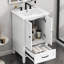 Meuble-lavabo de 20 po avec rajeunissement attrayant, lavabo blanc, deux portes et un tiroir, offrant plus d'espace de rangement attrayant