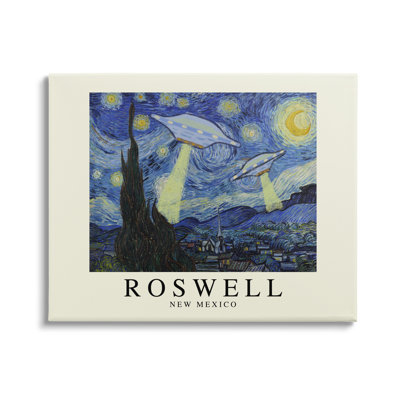 Aw-277-Canvas " Van Gogh UFO Roswell NM " by Lil' Rue