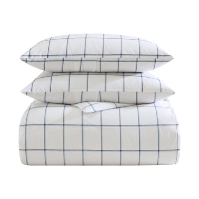 Nautica Plot Cotton Reversible Blue Duvet Cover Set