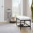 Bench in Black Metal and Faux Leather-283267863