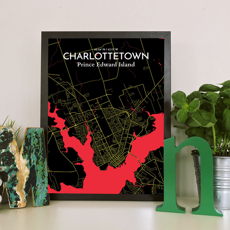 Charlottetown City Map - No Frame Print, 43.2cm H x 27.9cm W x 0.13cm D