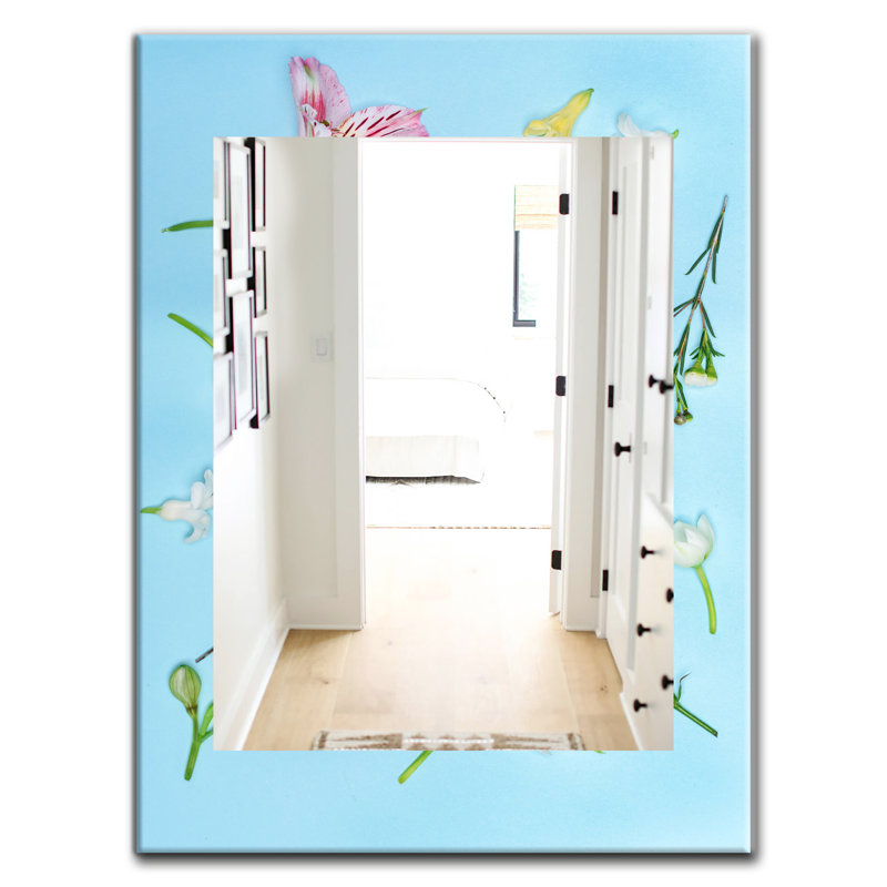 Miroir mural traditionnel Blooming rose, H 24 po x l 32 po