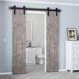 Classic Design Sliding Standard Double Barn Door Hardware Kit (Not Include Door)