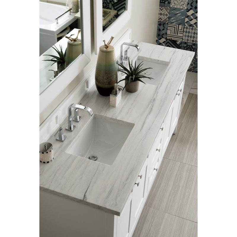 Palisades 72''  W Double Vanity, Bright White, Ethereal Noctis