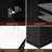 Kitchen Island With Expandable Table For 4-6, Black Wood Grain Cabinet, 2 Drawers, Side Open Shelves, Port Modern Extendable Dining, Ample Storage, Ac Outlets, Faux Marble Countertop-344133658