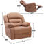 Fauteuil inclinable manuel en tissu avec accoudoirs et dossier rembourrés, canapé de salon doux pour le salon-1032836689