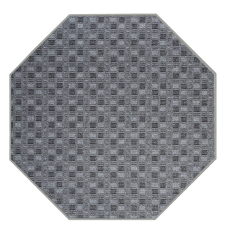 Tapis noir abstrait intérieur / extérieur, Octogone 4 pi