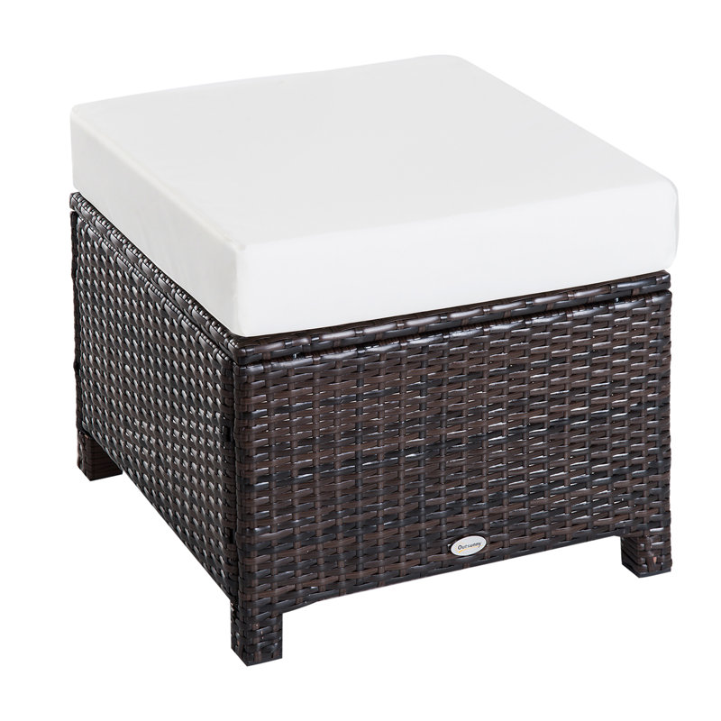 Seeger Outdoor Footstool, Brown