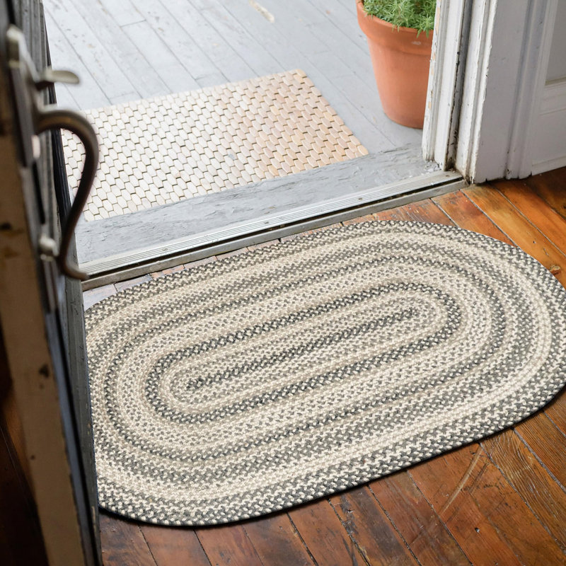 Tapis réversible haut de gamme en jute tressé Birch, couleur ivoire/gris, Rectangle 6 pi x 9 pi