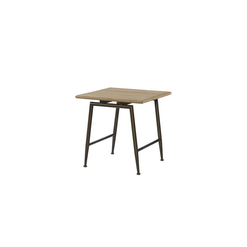 Table d'appoint Oak Crest avec piètement en métal – Placage en chêne blanc américain