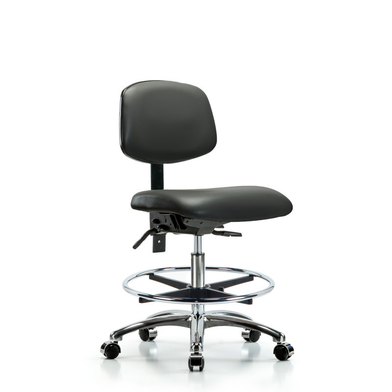Chaise de travail Latissa, Non, Gris foncé, Roulettes