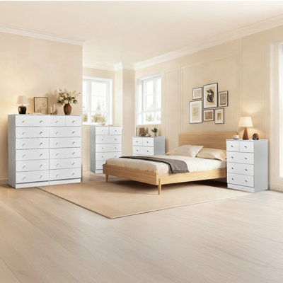Large 7-Drawer Storage Cabinet With Sturdy Construction Wood Storage Organizer For Closet