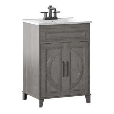 Hartzler 23.88'' Single Bathroom Vanity with Vitreous China Top
