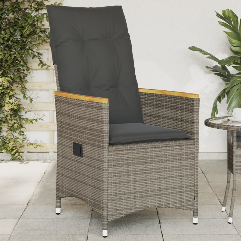  Chaise de jardin inclinable grise, Noir, Jaune, Gris