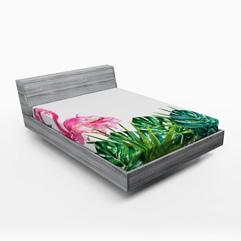 Microfiber Floral Fitted Sheet, Full Fitted Sheet