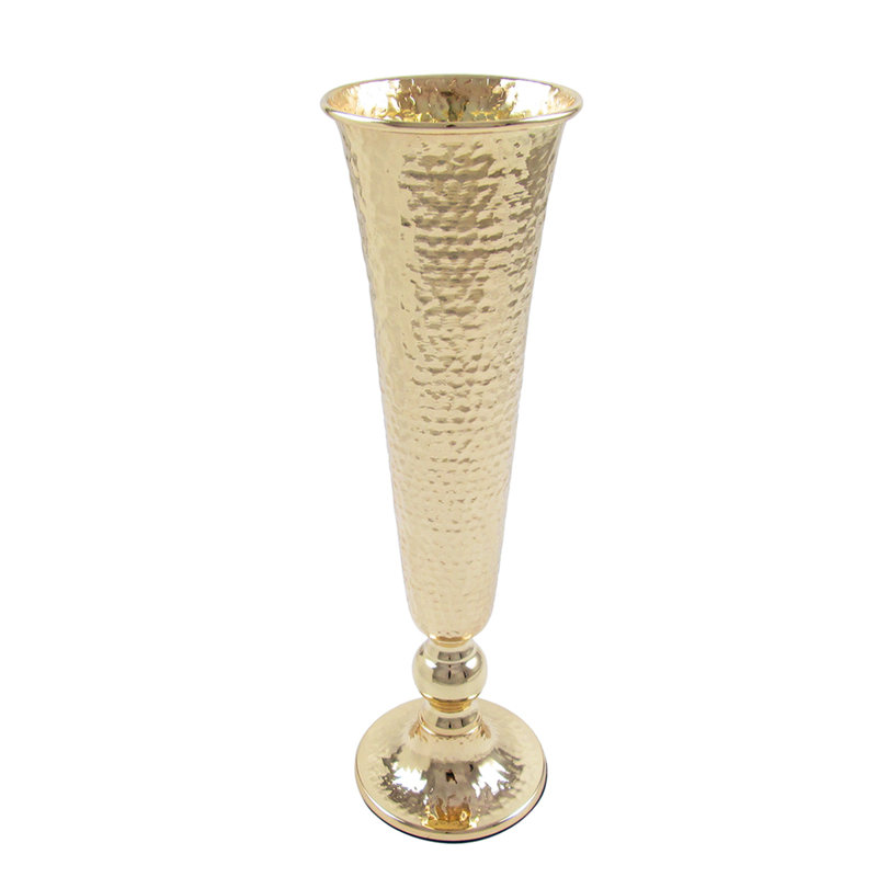 Ambir Metal Table Vase, 16" H x 4.75" W x 4.75" D, Silver