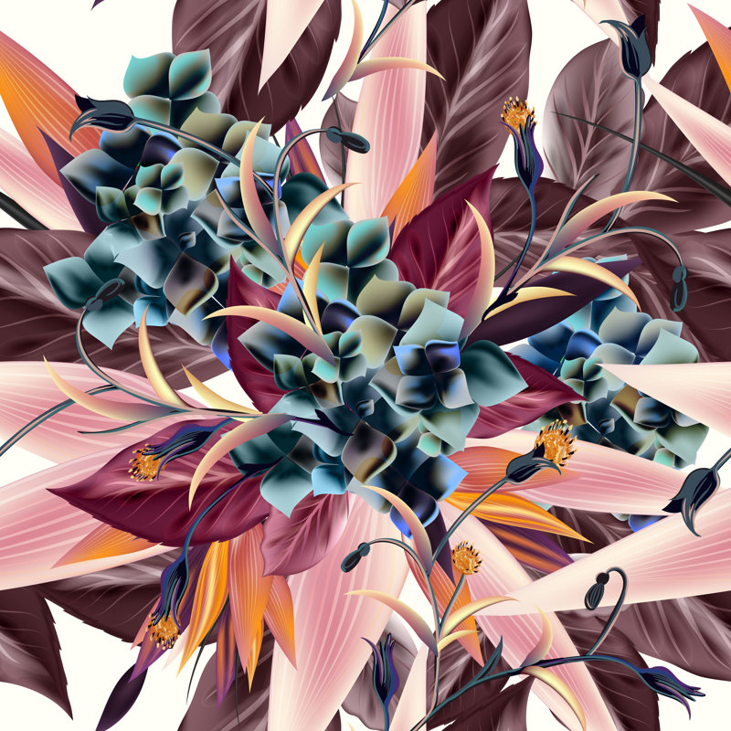 Beautiful Vector Pattern by Mashakotcur - Wrapped Canvas Print, 30cm H x 30cm W x 3.8cm D