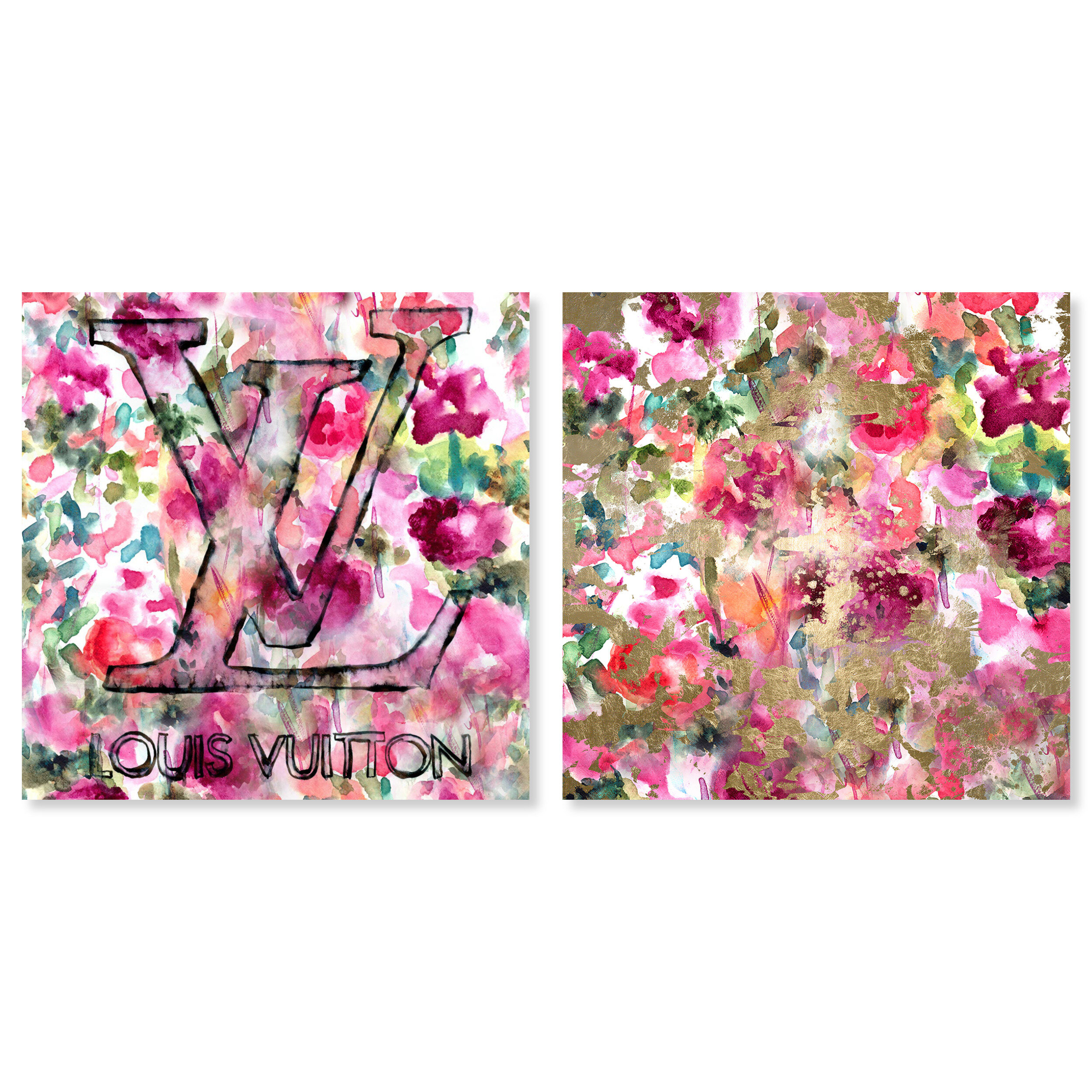 Oliver Gal Fashion Floral Fashion Floral Wall On Canvas 2 Pieces Painting