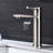 Single Handle Bathroom Faucet, Brushed Nickel, Stainless Steel, Spot- To Save Cleaning Time And Effort, One For Convenient Water Flow, Simple Rounded Lines Hole Spots Fingerprints, Operation Easy Look