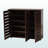 Letha 5-Shelves With 3-Slatted Door Shoe Storage Cabinet in Dark Brown, 38.06" H X 44.2" W X 12.87" D