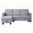 82.5"W Light Gray Velvet Reversible Sleeper Sectional Sofa With Storage Chaise-1765263086