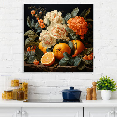 Renaissance, peinture d'un fruit orange I - fruits, art mural