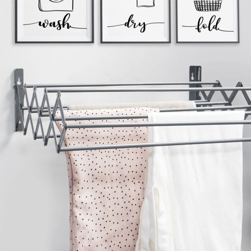 60cm Wall Mounted Clothes Rack, Grey