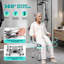Chaise de douche pivotante à 360 degrés, siège de baignoire rotatif à hauteur réglable avec accoudoirs et dossier, blanc