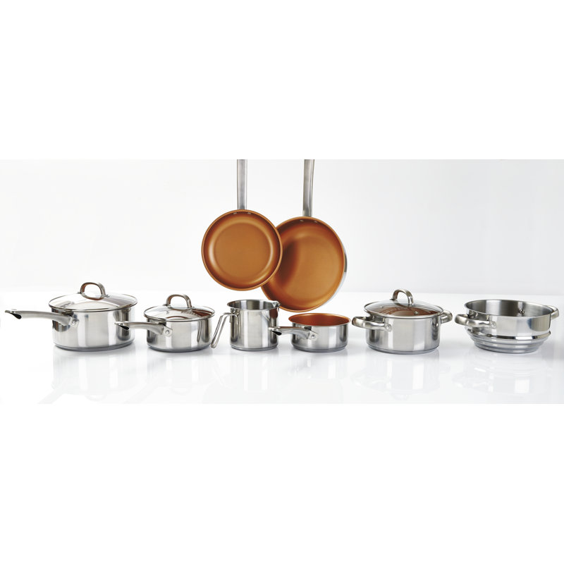 Griner 11 - Piece Non-Stick Stainless Steel Cookware Set