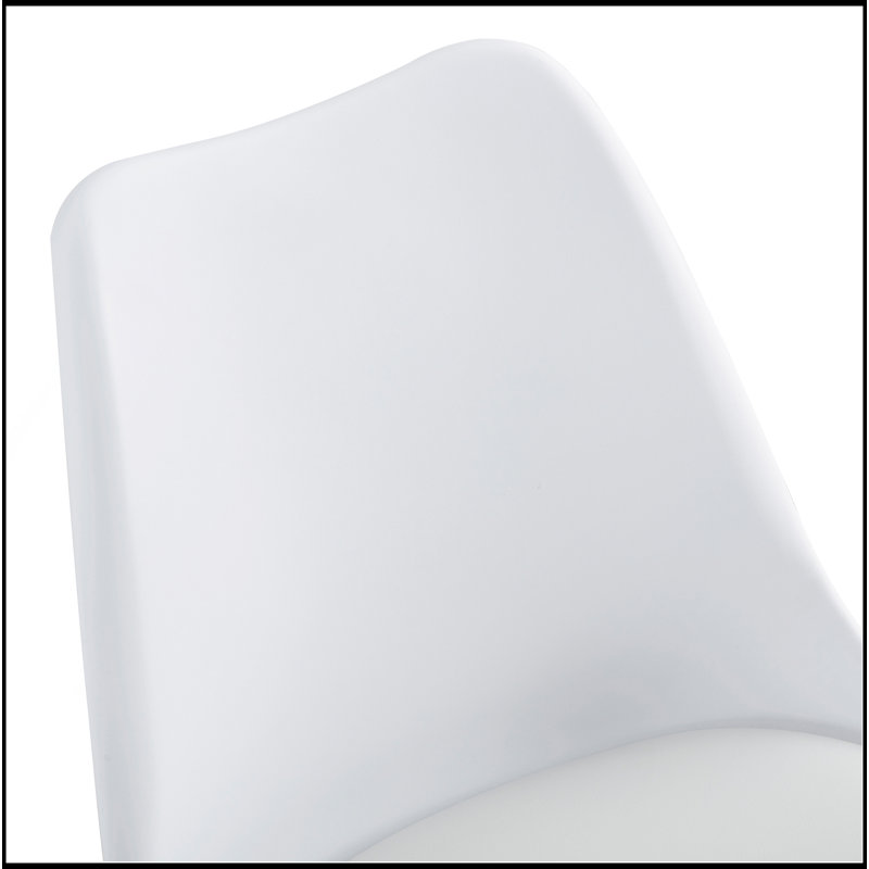 Chaise d'ordinateur polyvalente et réglable sans accoudoirs pour différentes pièces, ergonomique et élégante, Blanc