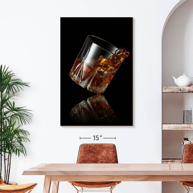 Whiskey Glass Reflection Canvas Print, 45" H x 30" W x 1.25" D