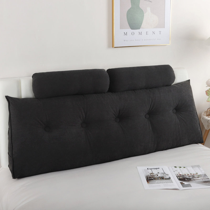Coussin Relvet, H 19,7 po x l 59 po, Noir