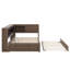 Lit de jour double avec tablettes, DEL et lit gigogne-676071766