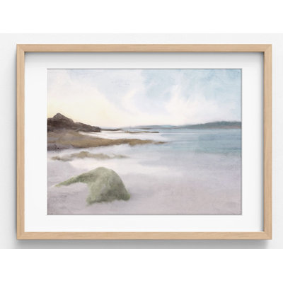 «Quiet Beach» par Ann Bailey, décor mural de restaurant bord de mer, petite auberge de jeunesse, décor de maison tropicale, impression d'art de bureau d'été