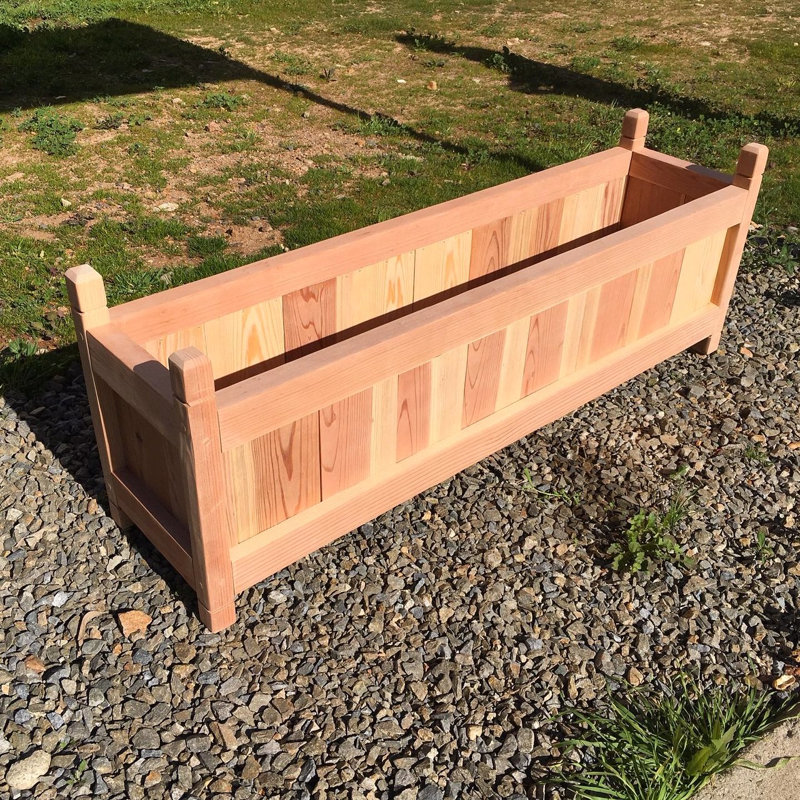 Kadar Handmade Wood Elevated Planter, 12" H x 48" W x 12" D