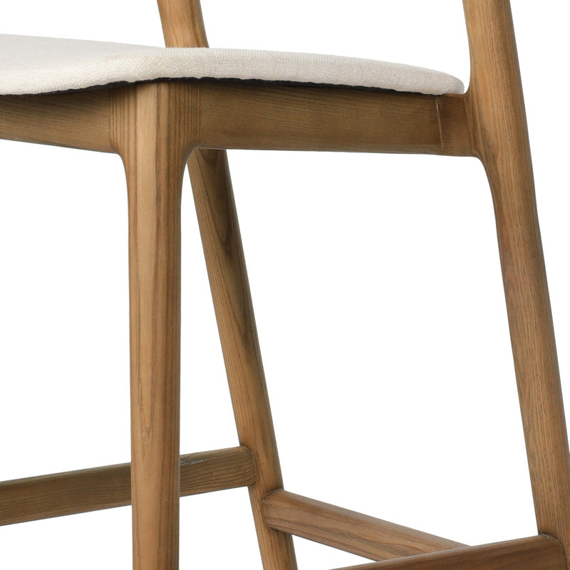 Amare Stool, Alcala Cream Polyester Blend/Amber Ash, Bar Stool (30.5" Seat Height)